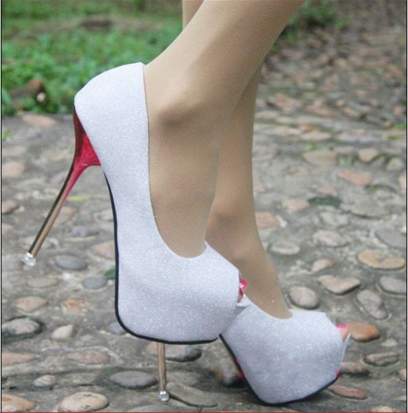 Sapato Importado Peep Toe Salto Alto